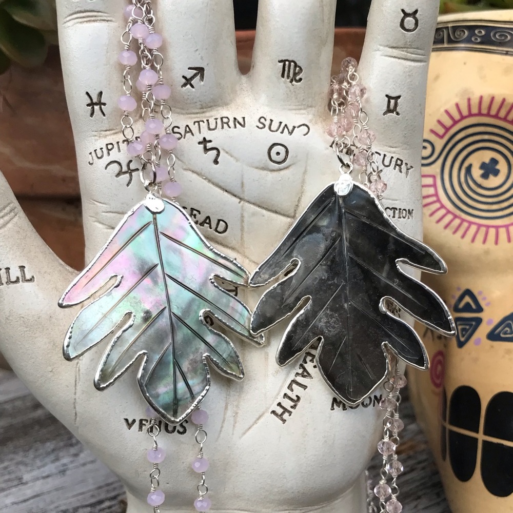 Abalone Leaf Necklace 🖤